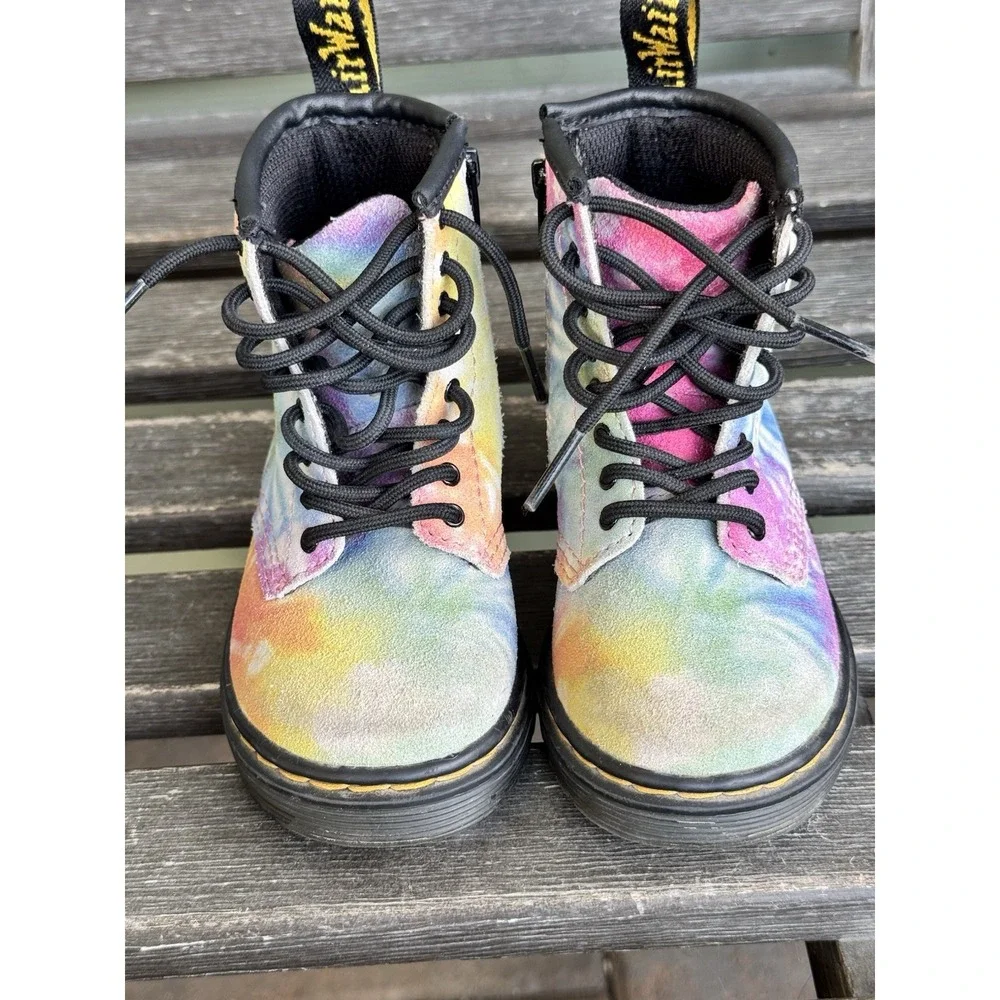 Dr Martens Air Wair 1460T Tie-Dye Multicolor Classic Combat Boots Toddler Size 7